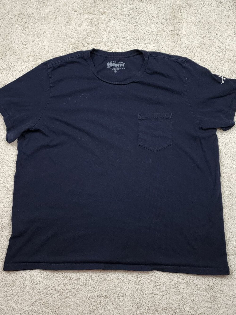 Outerknown Saltwater Slub Pocket T-Shirt Mens Size 2XL XXL Navy Organic Cotton